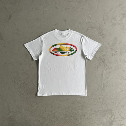 rainbow island short sleeves-White
