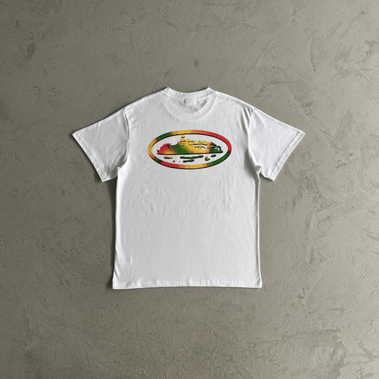 rainbow island short sleeves-White