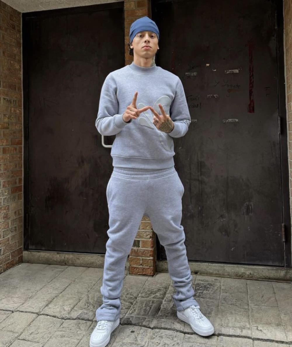 sy round neck suit-gray