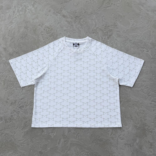 ME Butterfly printed short sleeves-white