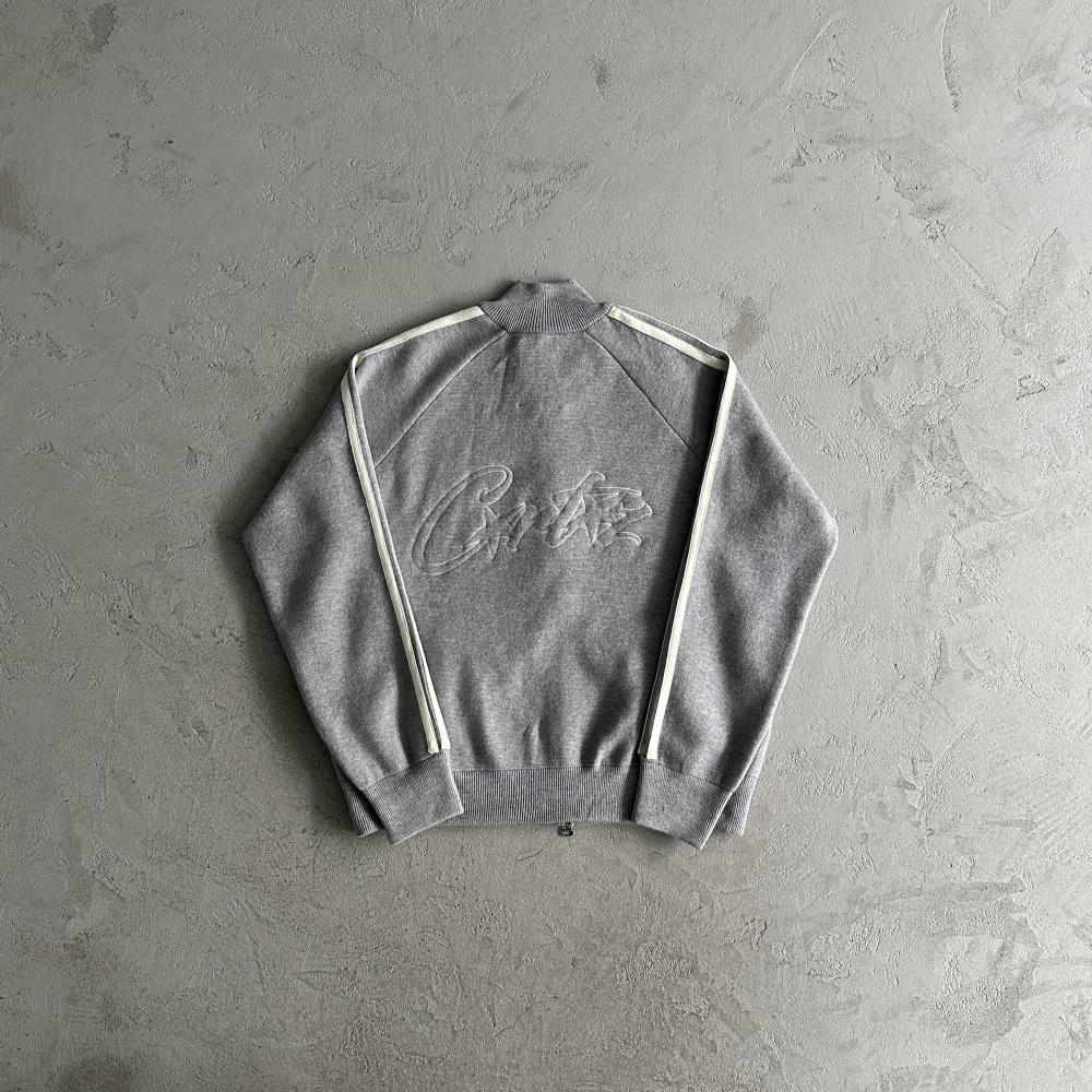 Knit zip up fleece-grey
