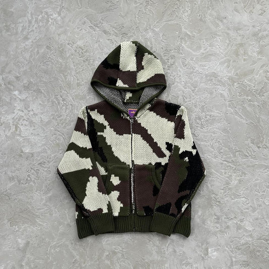 alca traz heavy knit zip hoodie-camo