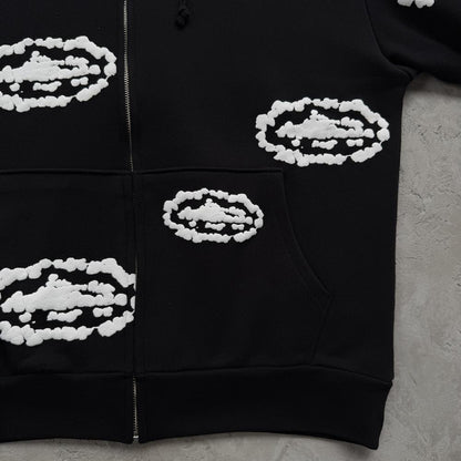 Cor X DenTears Zip Up Hoodie+DenTears Island Wreath Sweatpant -black