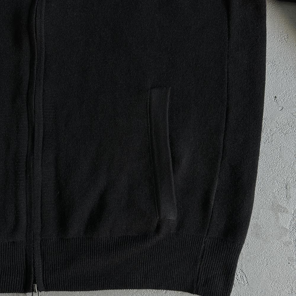 Knit zip up fleece- Black