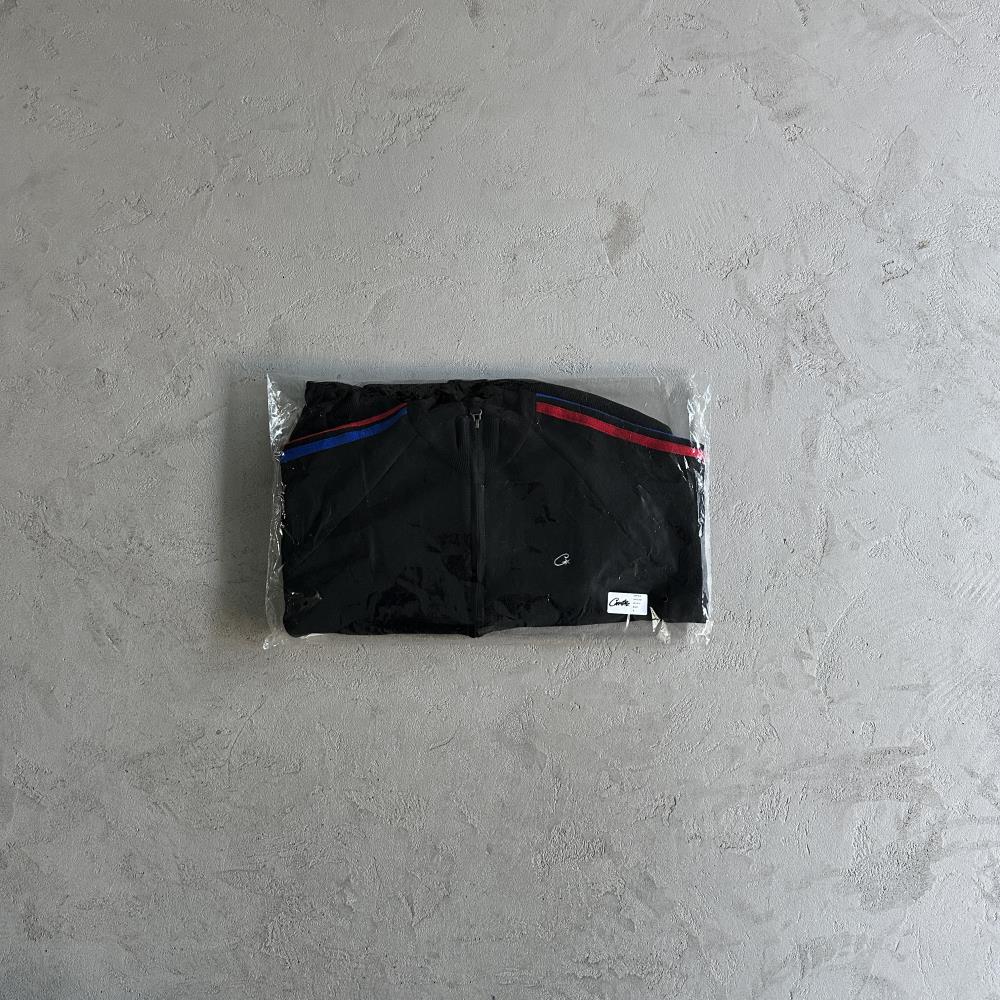 Knit zip up fleece- Black
