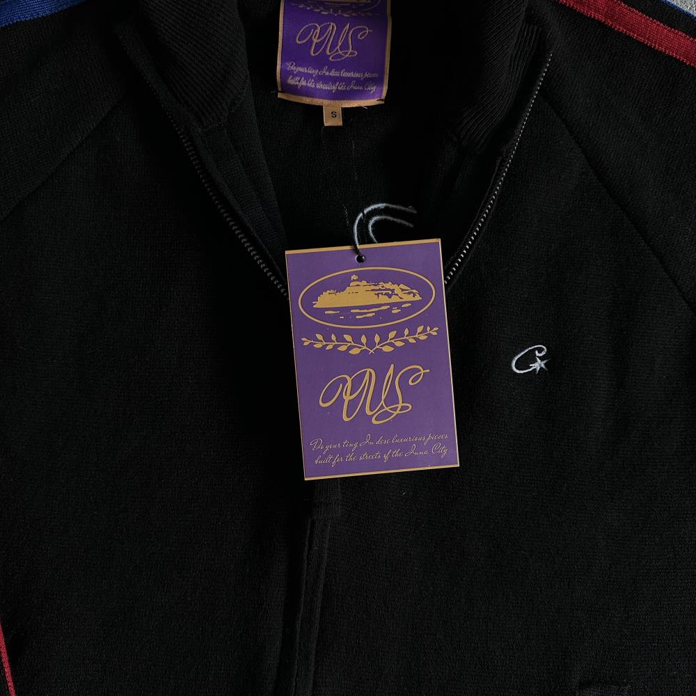 Knit zip up fleece- Black