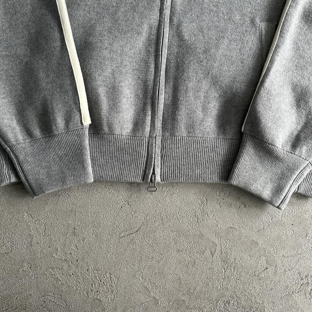 Knit zip up fleece-grey