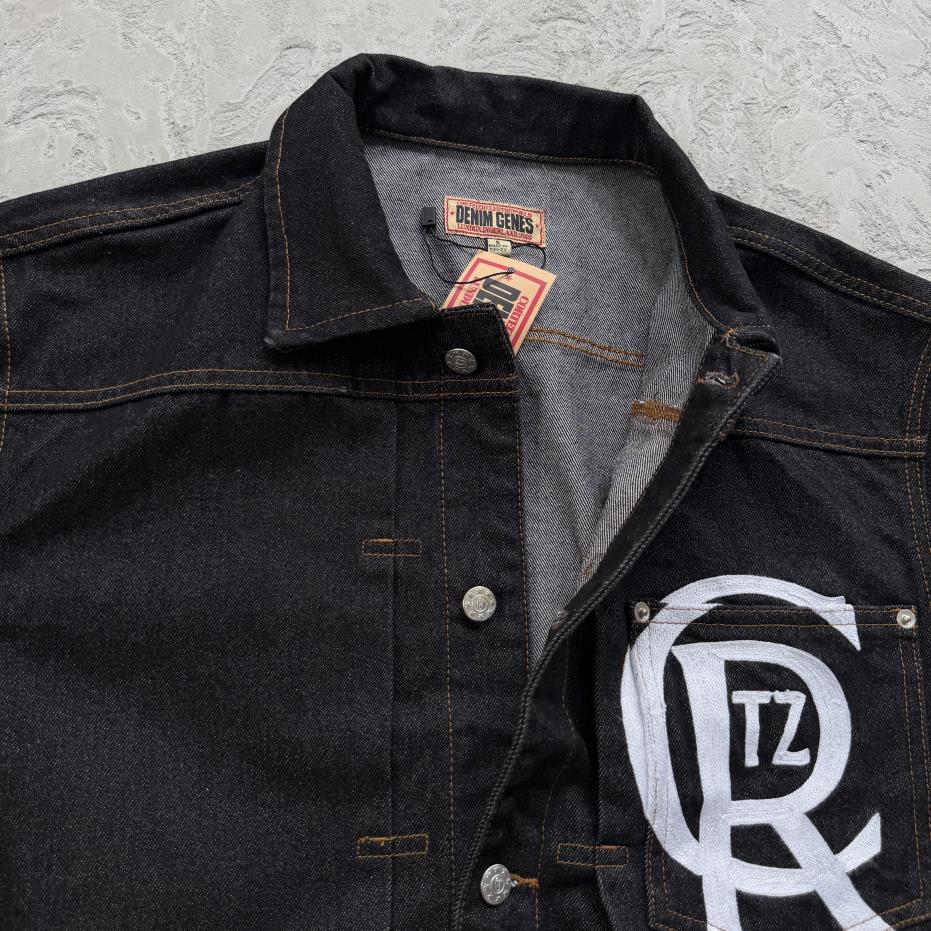 Crest Chainstitch Denim Jacket -Washed Black