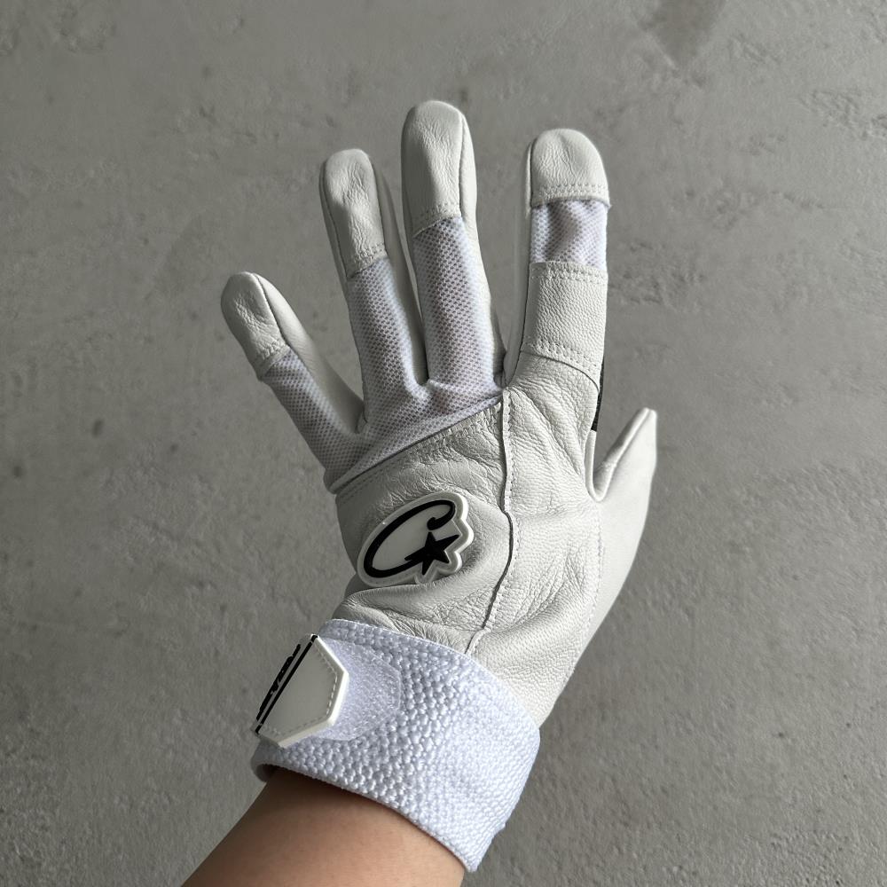 (Genuine cowhide) White leather gloves