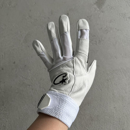 (Genuine cowhide) White leather gloves