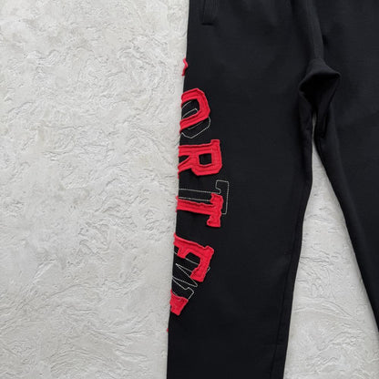 LUNDUN STITCH OPEN HEM -black and red