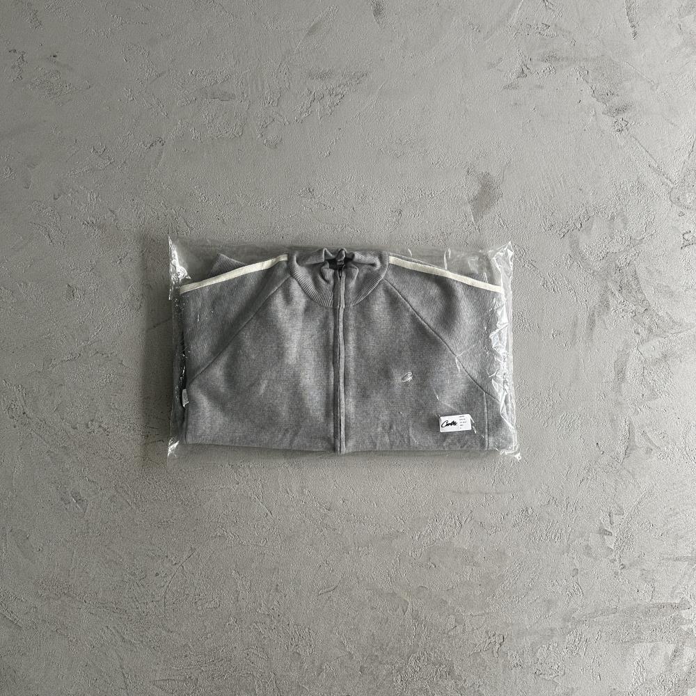 Knit zip up fleece-grey