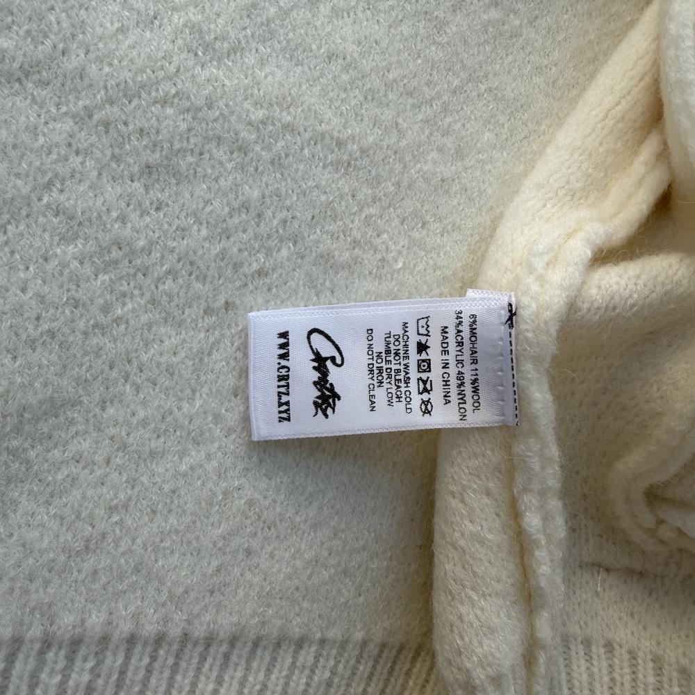 lux knit zip up-White