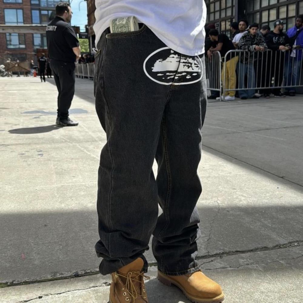 CR island baggy jeans-black