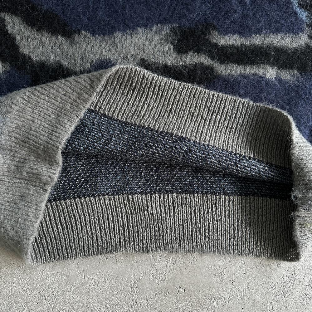 Mohair kmit sweater deep ocean camo