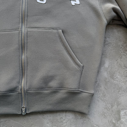 college arch open hem set-grey