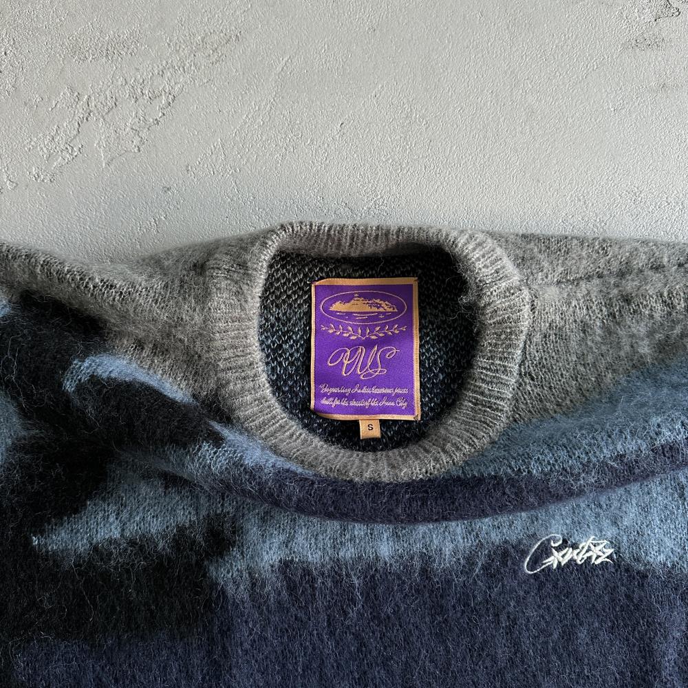 Mohair kmit sweater deep ocean camo