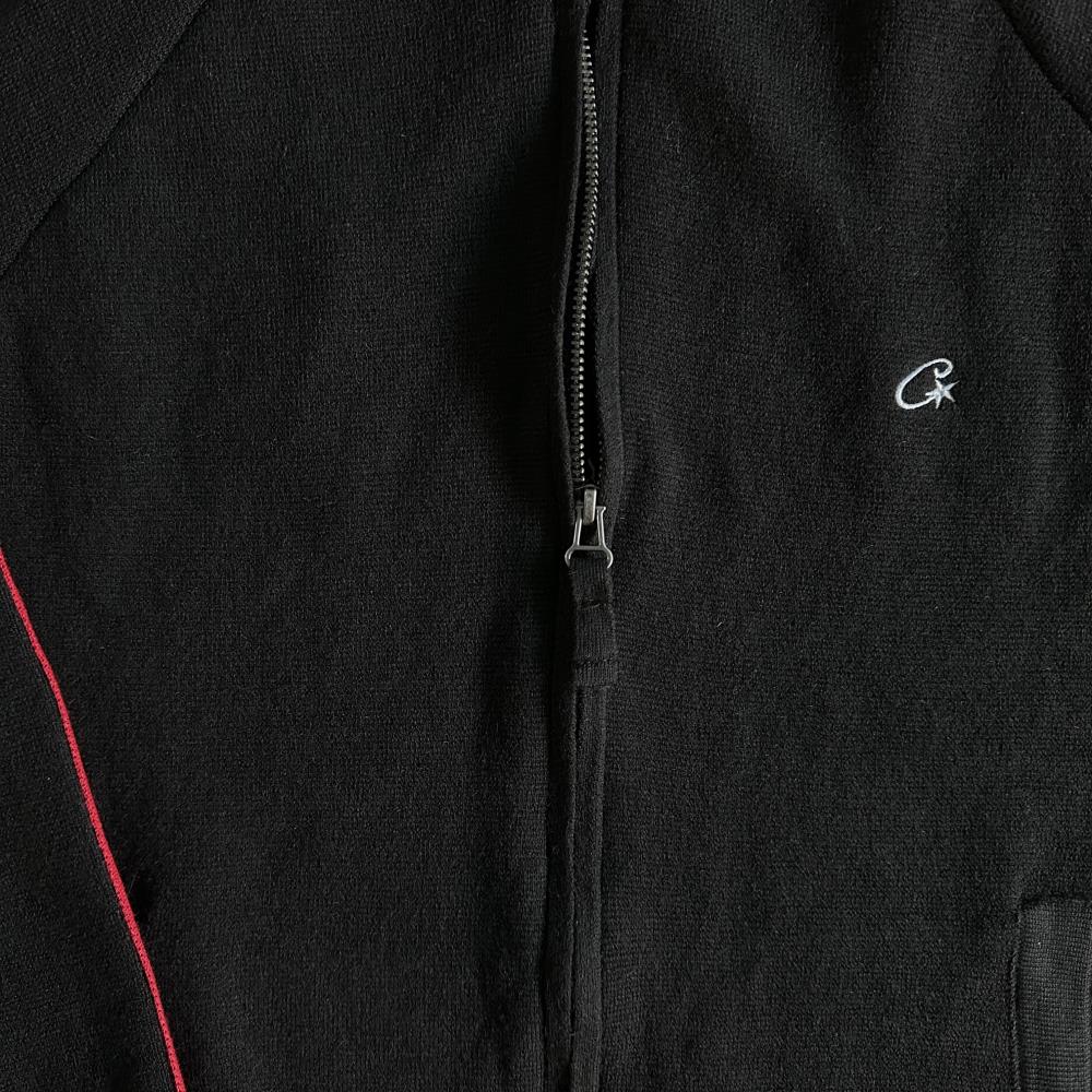 Knit zip up fleece- Black