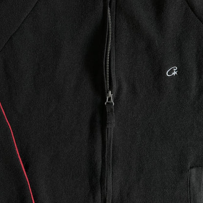 Knit zip up fleece- Black