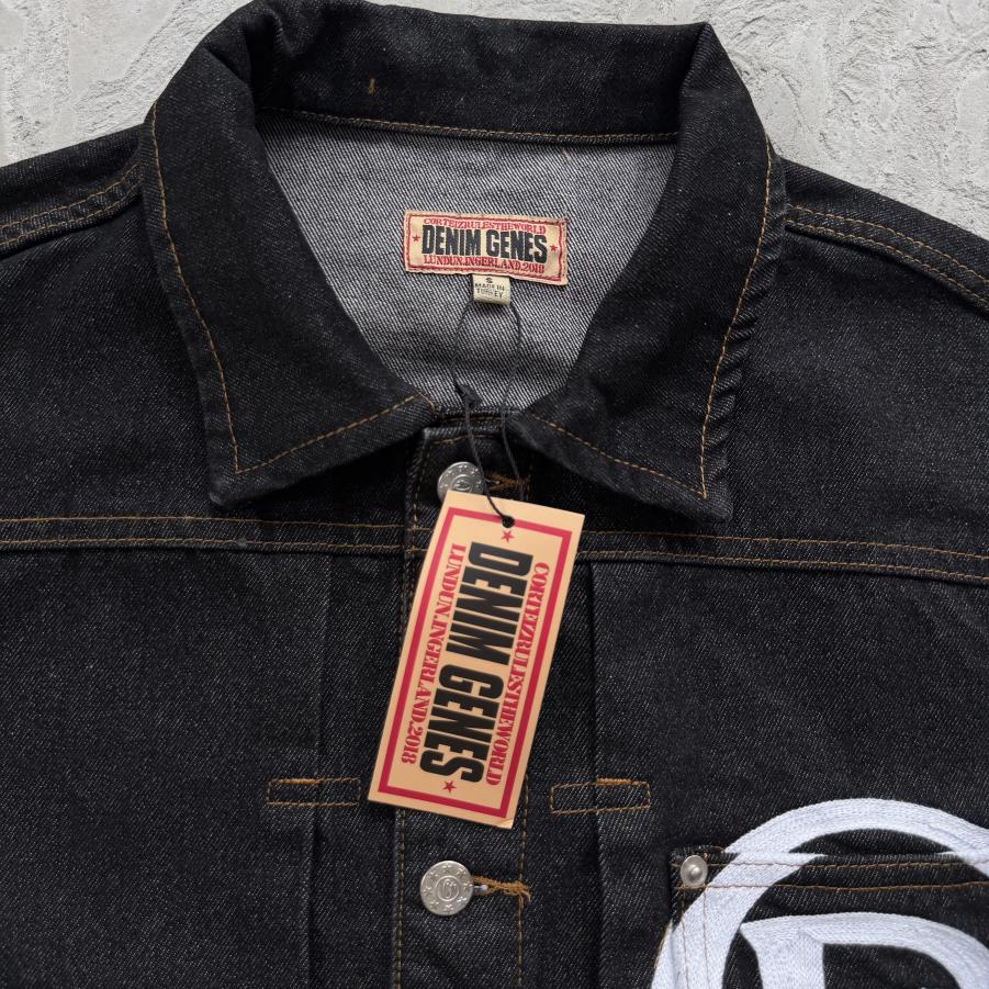 Crest Chainstitch Denim Jacket -Washed Black