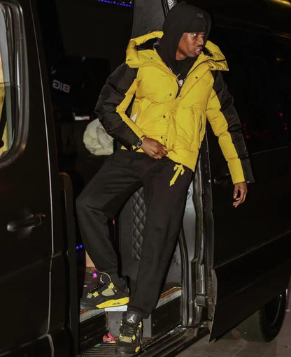 Decoded Arch Puffer Jacket Black Yellow