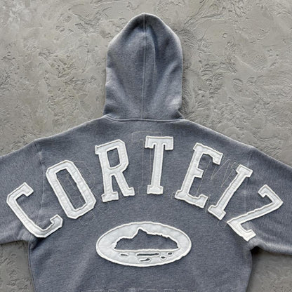 Lundun Stitch Zip Hoodie -Heather Grey