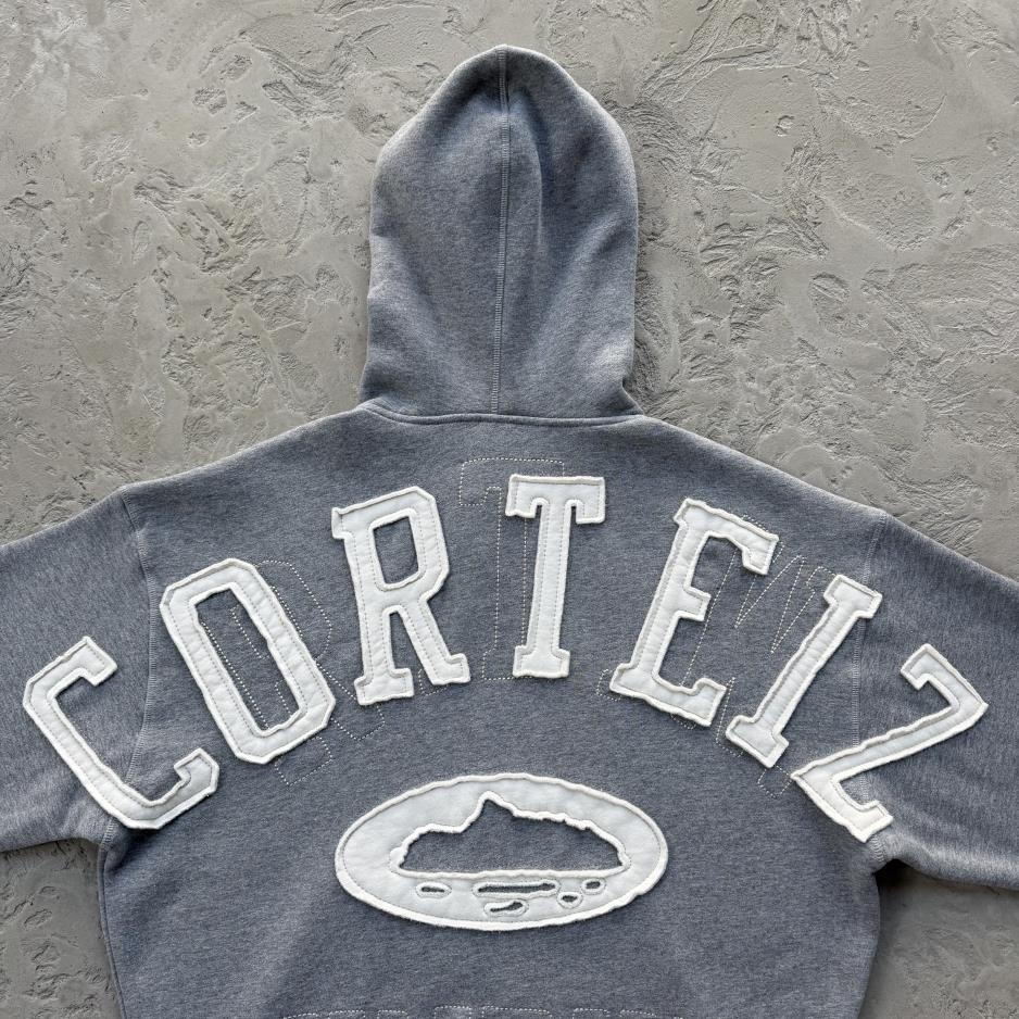 Lundun Stitch Zip Hoodie & STITCH OPEN HEM SWEATPANT-Heather Grey