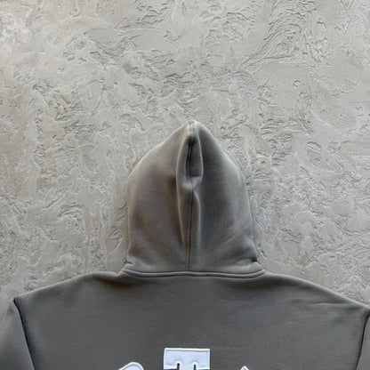 college arch open hem set-grey