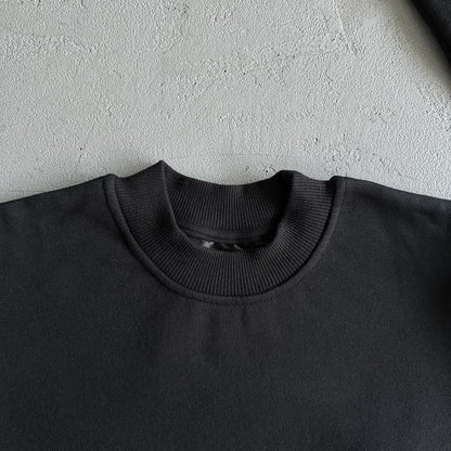 sy round neck suit-black tracksuit