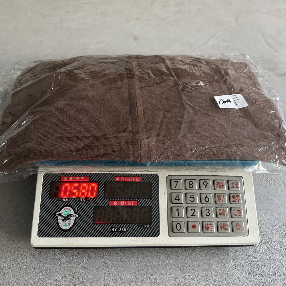 Knit zip up fleece-brown