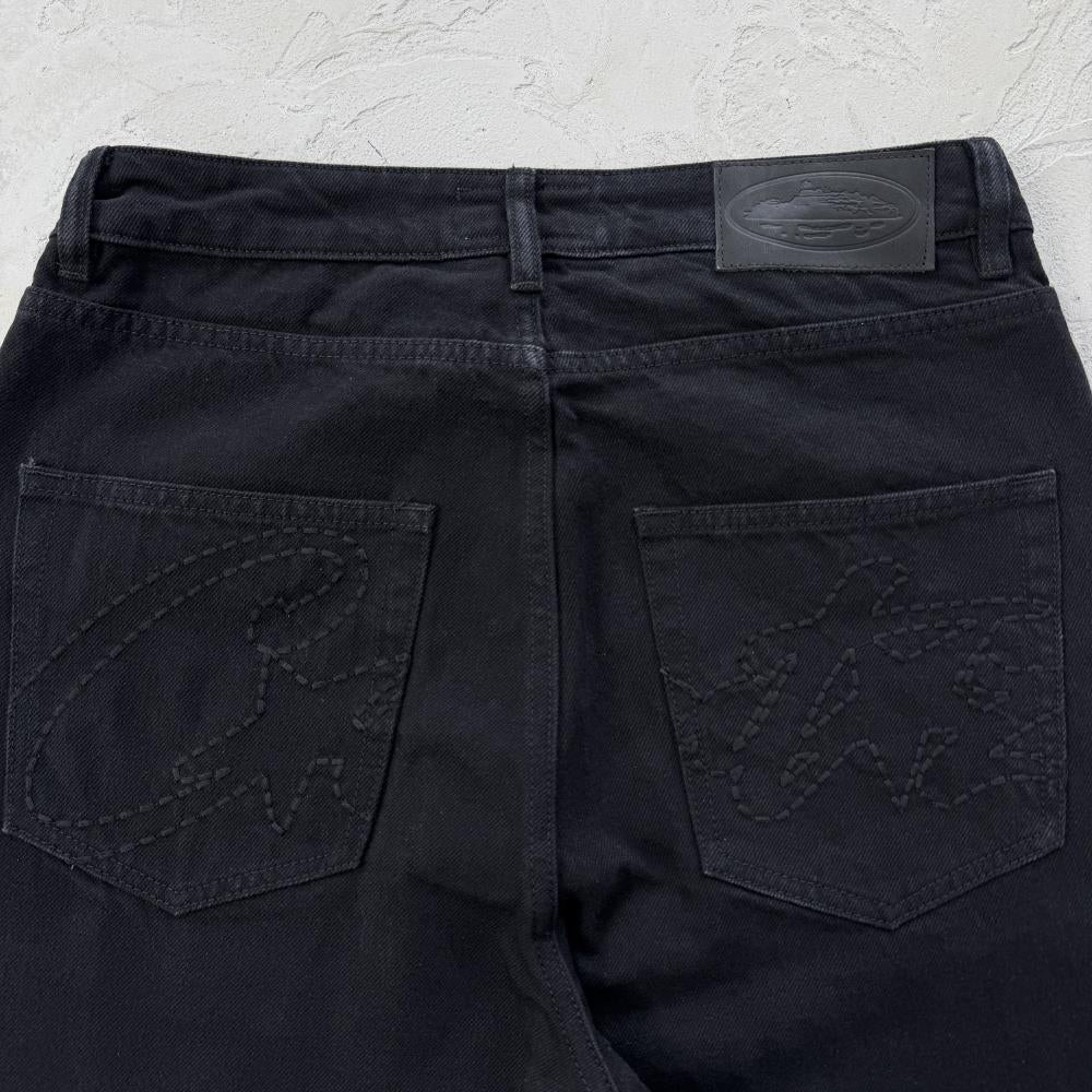 allstarz denim baggy jeans -triple black