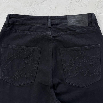 allstarz denim baggy jeans -triple black