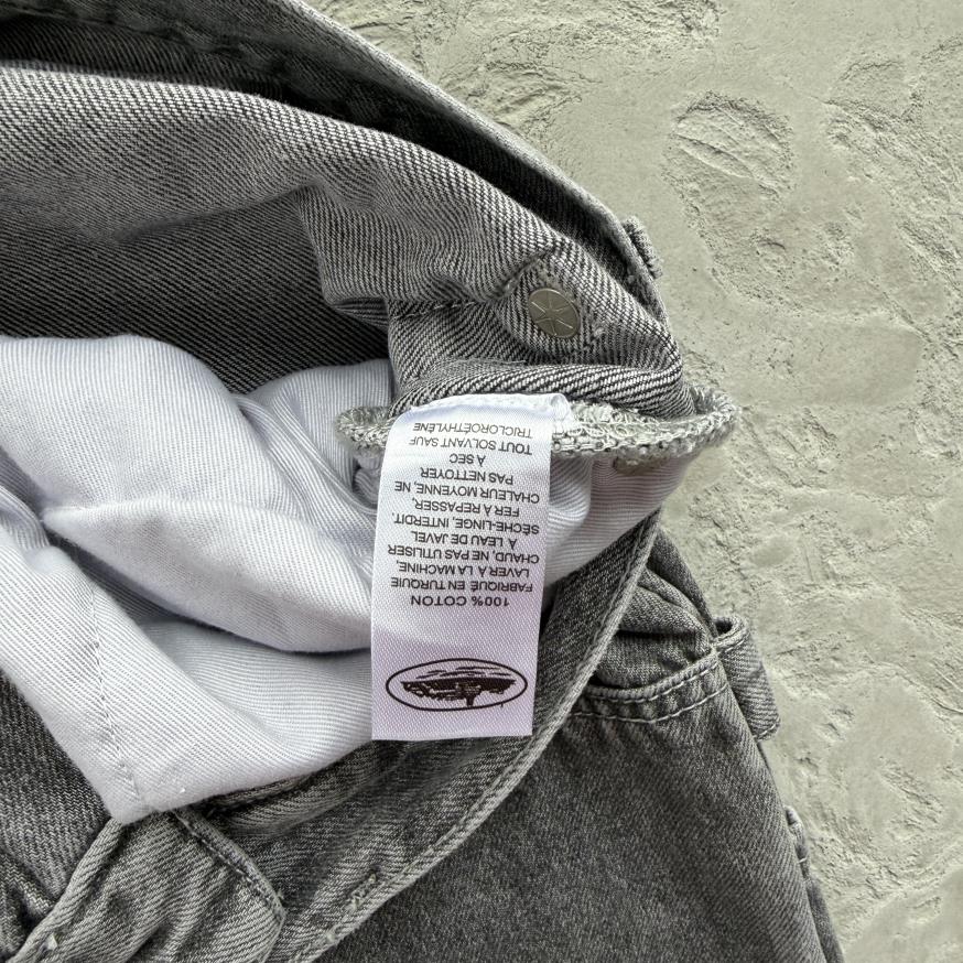 EMBOSSED C-STAR DENIM WORK PANT-grey