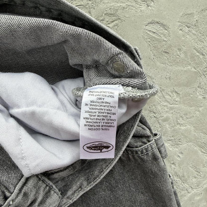 EMBOSSED C-STAR DENIM WORK PANT-grey