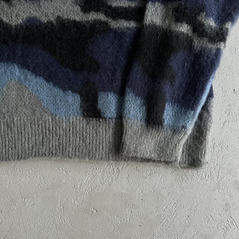 Mohair kmit sweater deep ocean camo