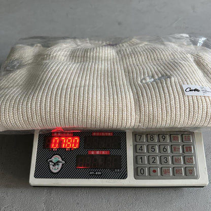 mixed yarn allstarz sweater-White