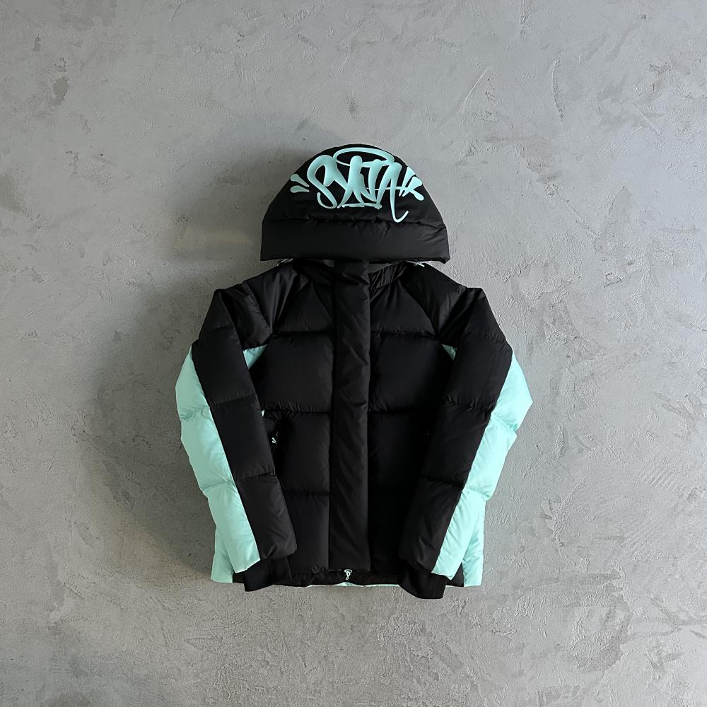 syna down jacket- Black and blue