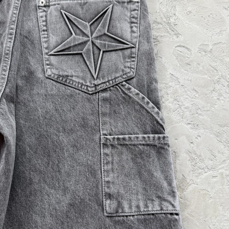 EMBOSSED C-STAR DENIM WORK PANT-grey