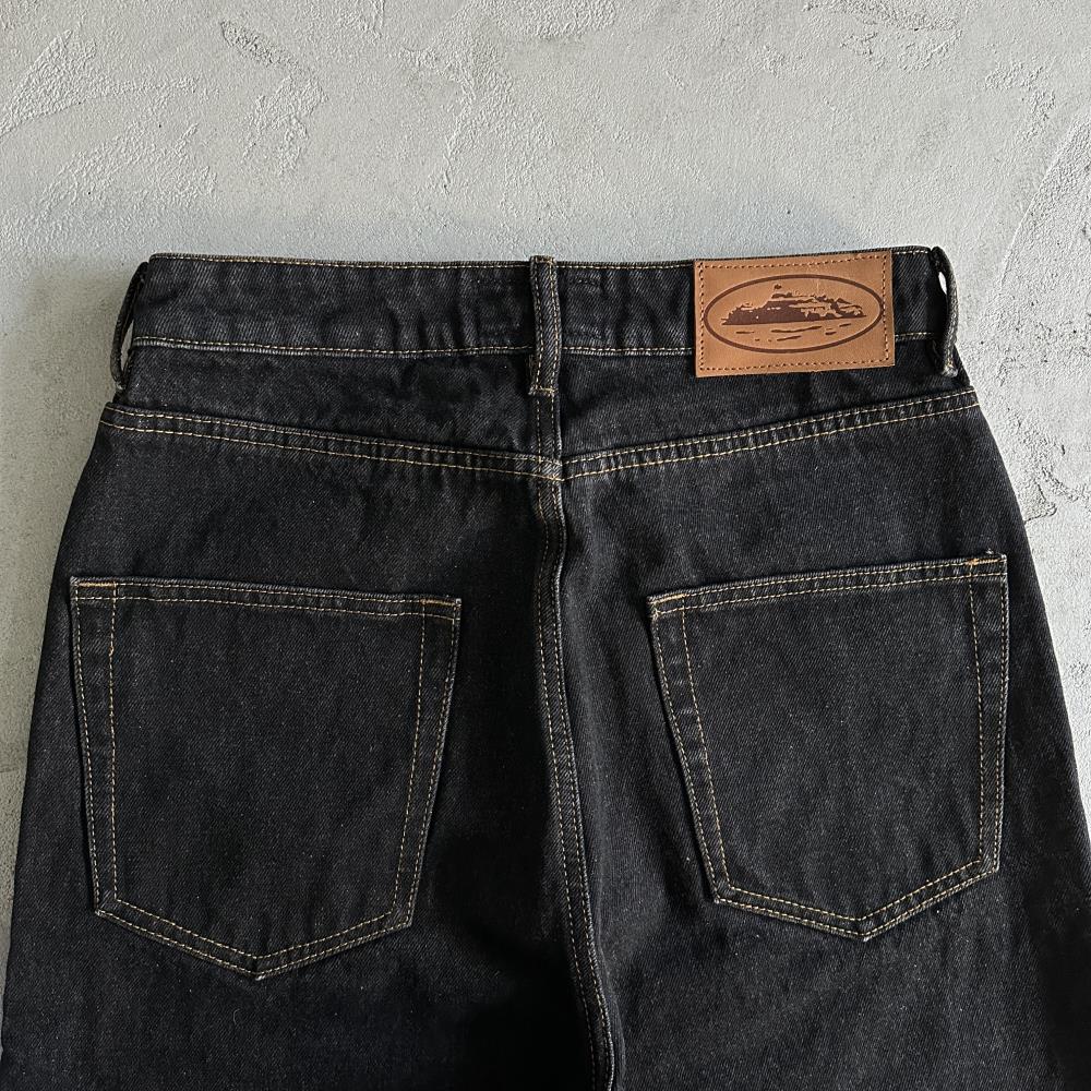 CR island baggy jeans-black