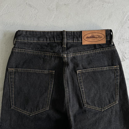 CR island baggy jeans-black