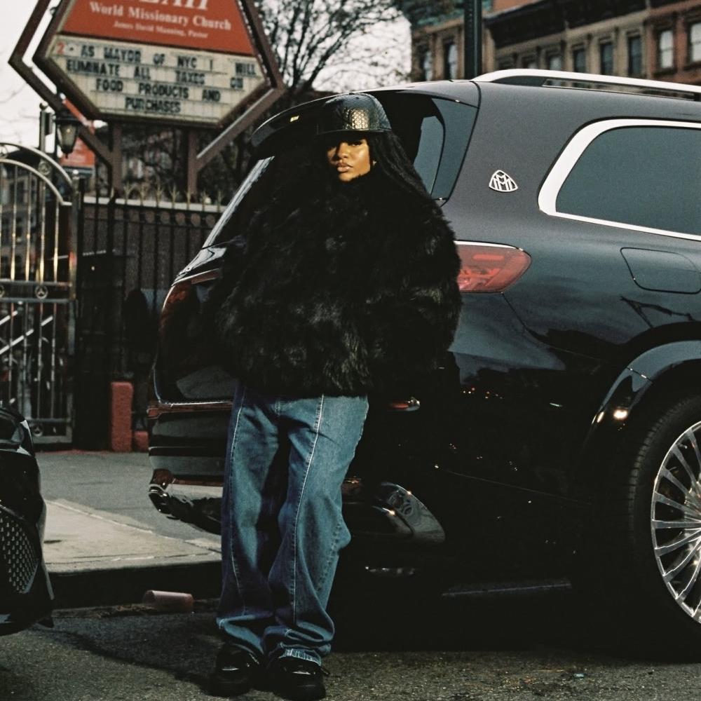 Faux fur hooded jacket-black