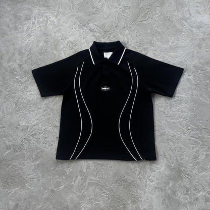 island pique polo set -black