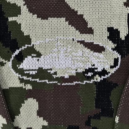 alca traz heavy knit zip hoodie-camo