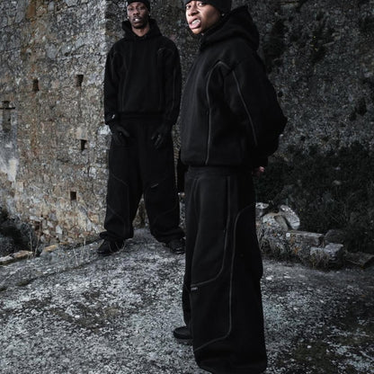 ME glide overlock trackie-black