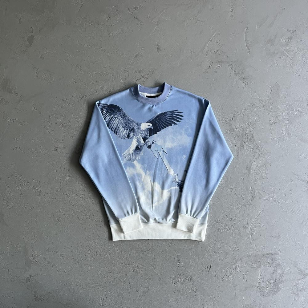eagle crewneck-blue white