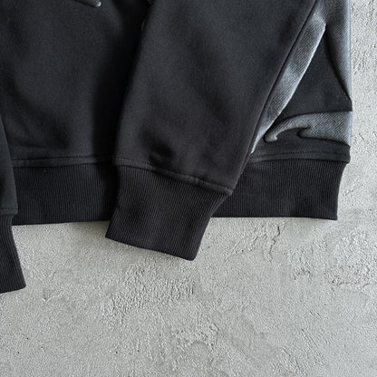 sy round neck suit-black tracksuit