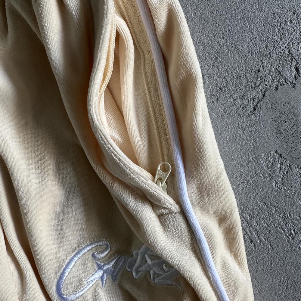 Velor track set – Cream