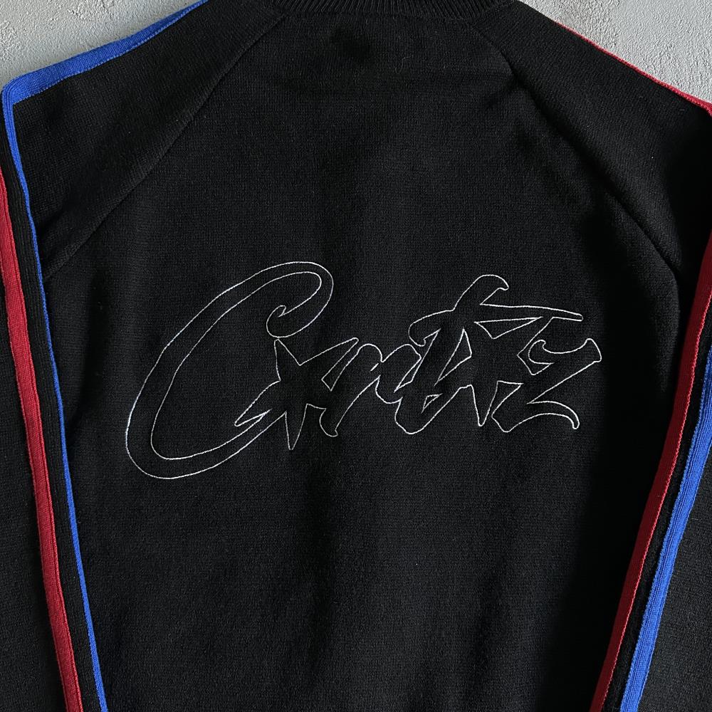 Knit zip up fleece- Black