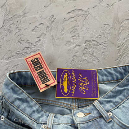 DUAL STRIPE BAGGY JEANS-blue