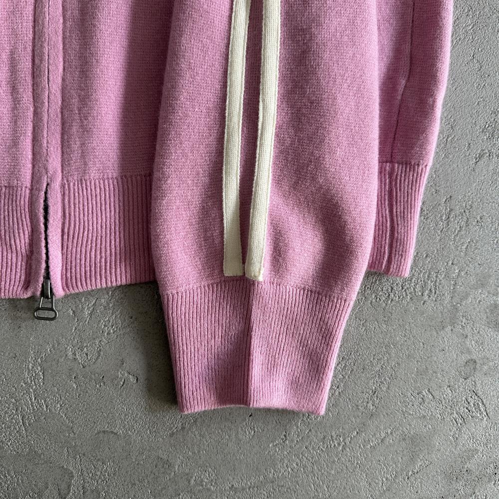 Knit zip up fleece-pink